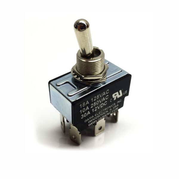 Toggle Switch, 30A DPDT On-Off-Momentary On