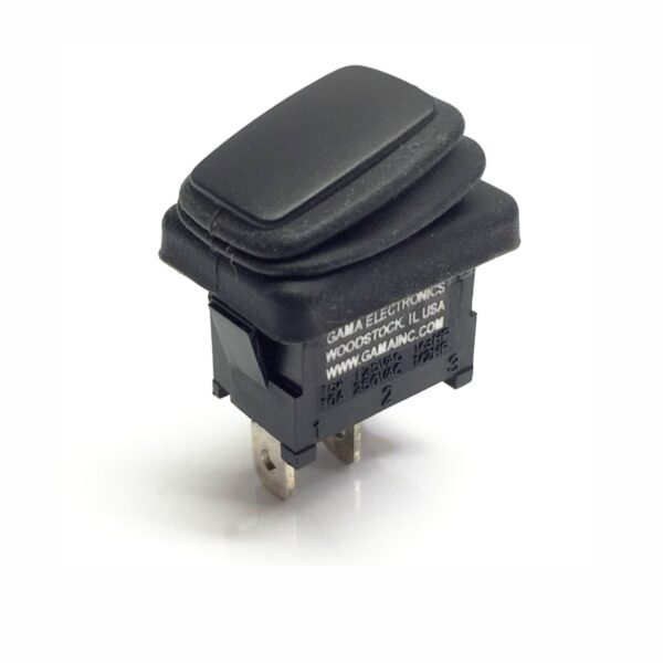 Waterproof Mini Rocker Switch, SPST Off-Momentary On