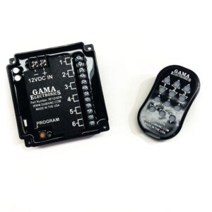 Versatile six motor 12VDC Polarity Reversing R.F. Remote Control transmitter and receiver